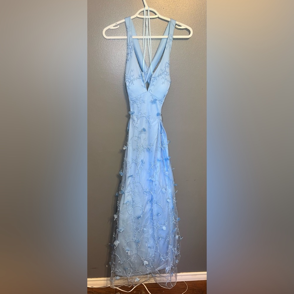 Baby Blue Floral Gown